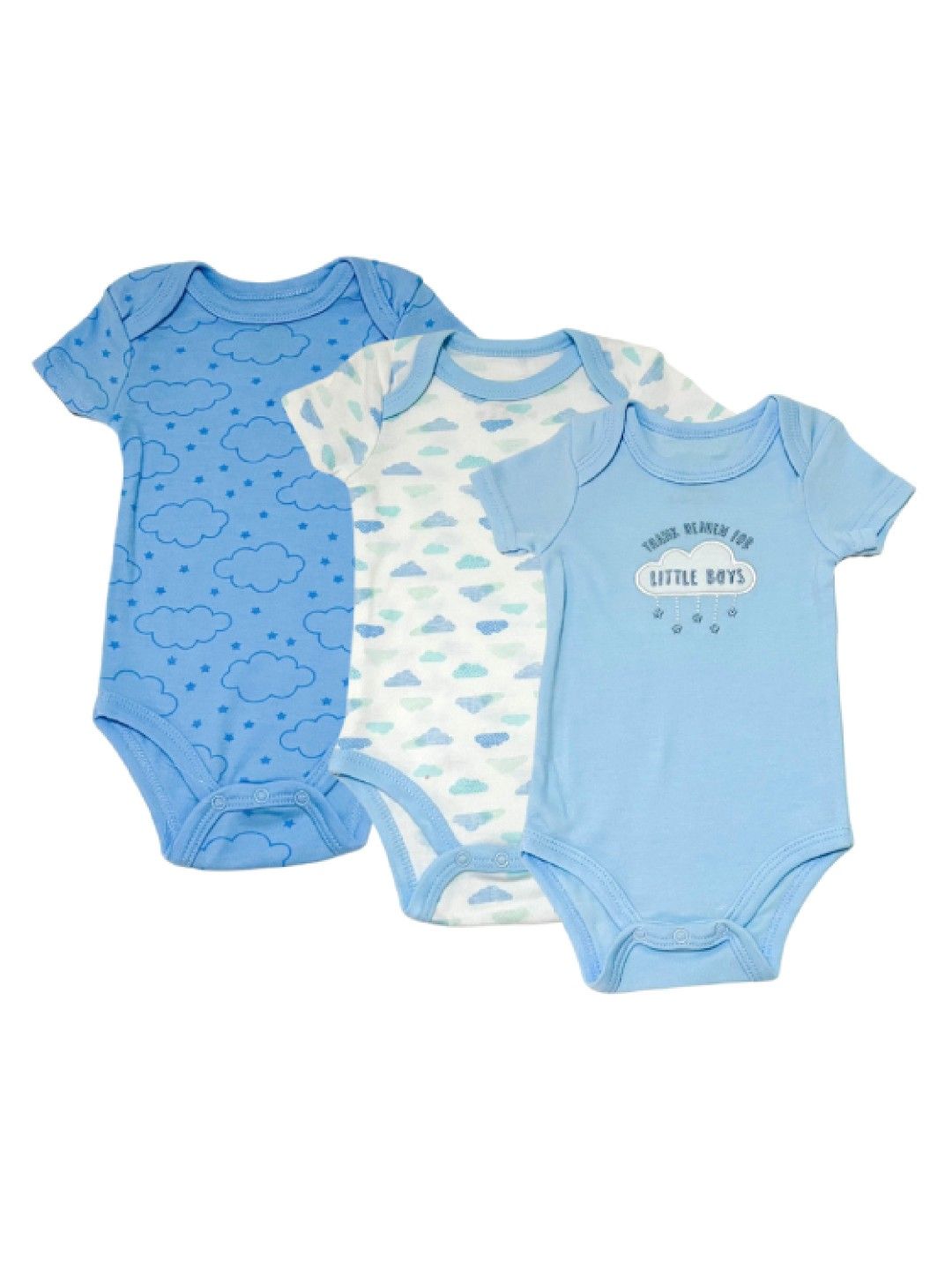 Little Steps 3-Piece Bodysuit Set in Blue Cloud (No Color- Image 1)