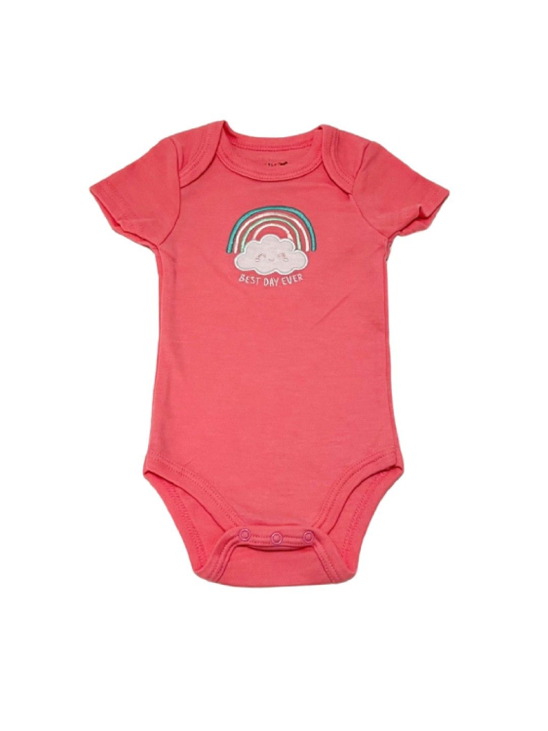 Little Steps 3-Piece Bodysuit Set in Coral Pink Clouds and Rainbow (No Color- Image 2)