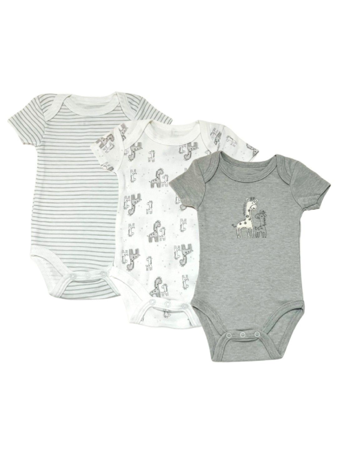 Little Steps 3-Piece Bodysuit Set in Grey Giraffe (No Color- Image 1)