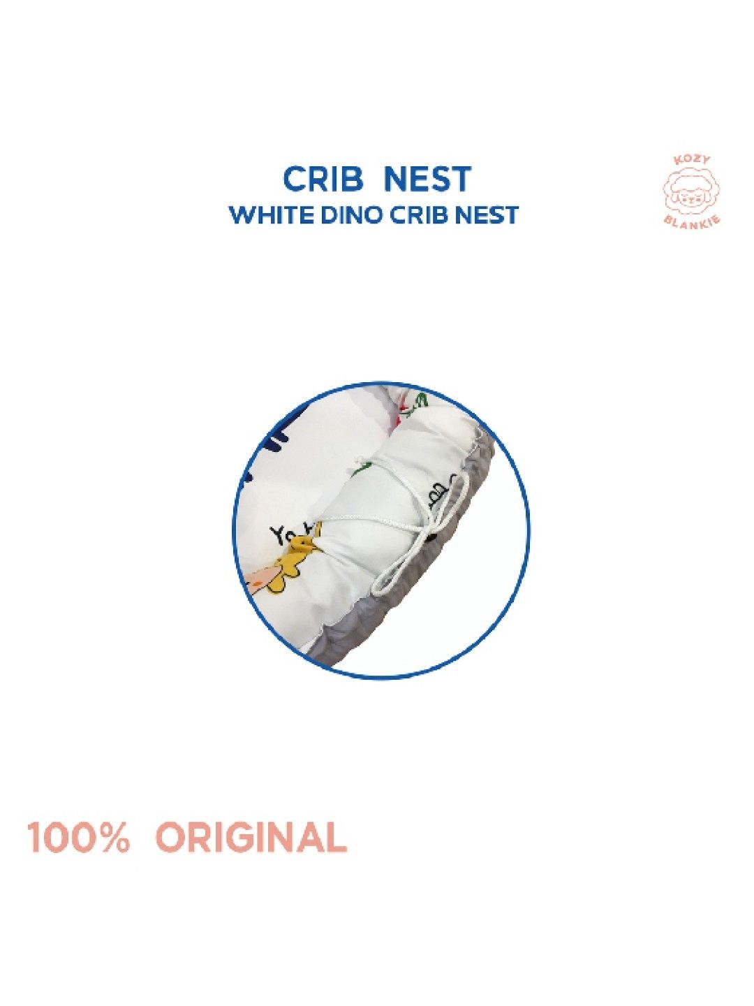 Kozy Blankie White Dino Crib Nest (White- Image 4)