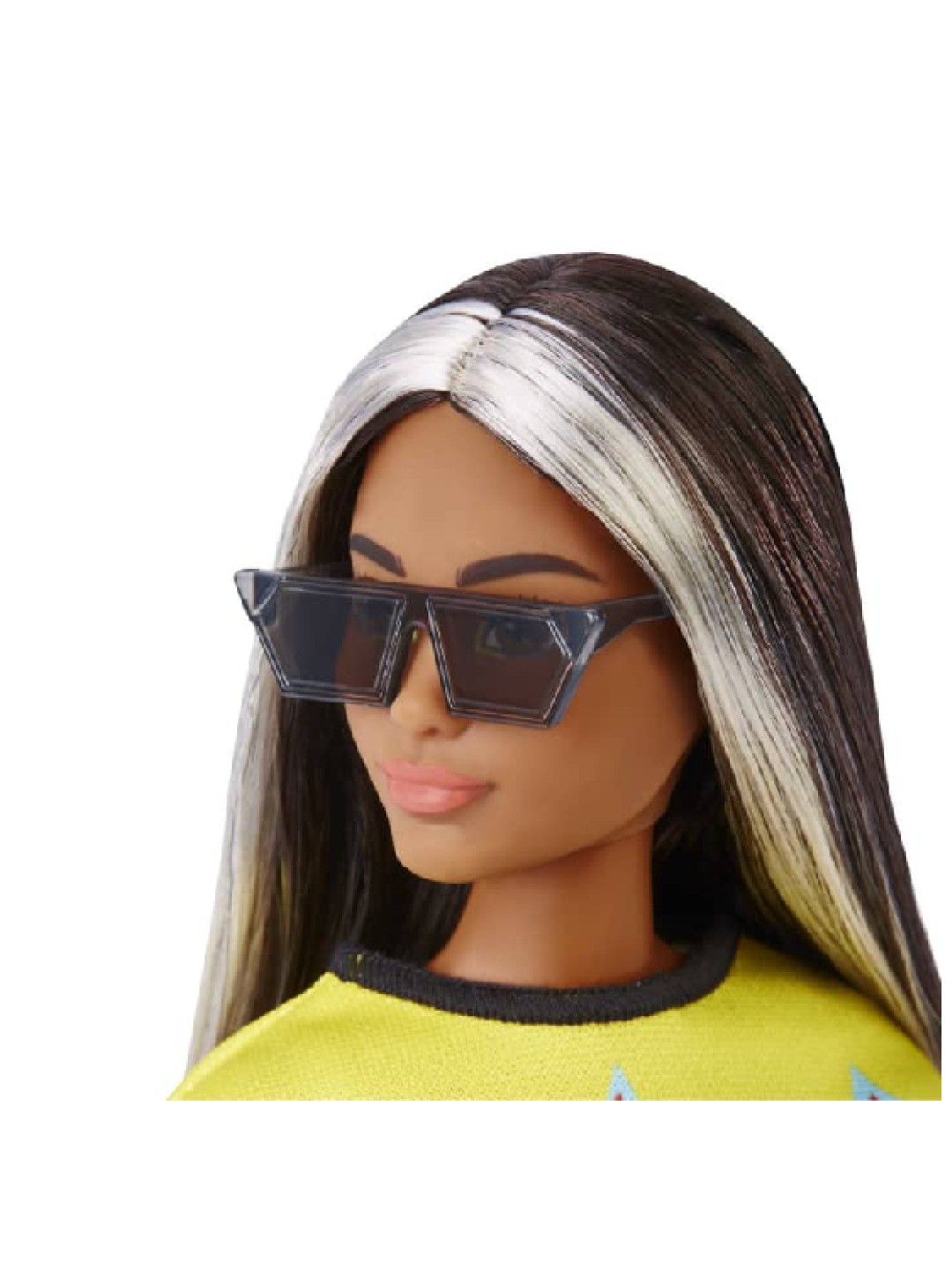 Barbie Fashionistas Doll, Curvy, Long Highlighted Hair & Crop Top, Checkered Skirt (No Color- Image 2)