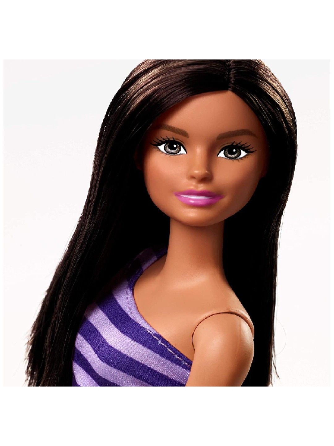Barbie Glitz Doll - Purple  Stripe Ruffle Dress (No Color- Image 4)