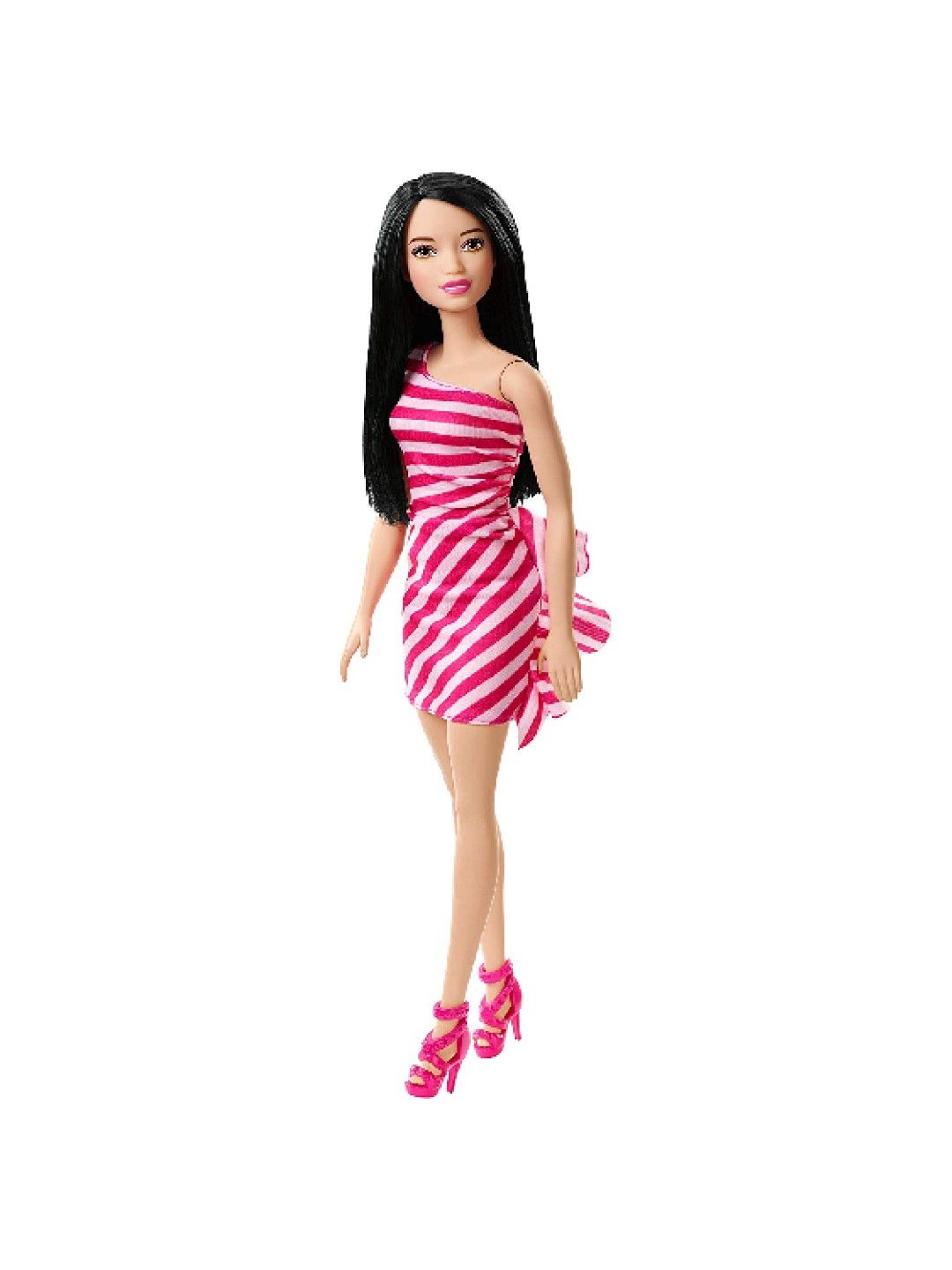 Barbie Glitz Doll - Pink  Stripe Ruffle Dress (No Color- Image 1)