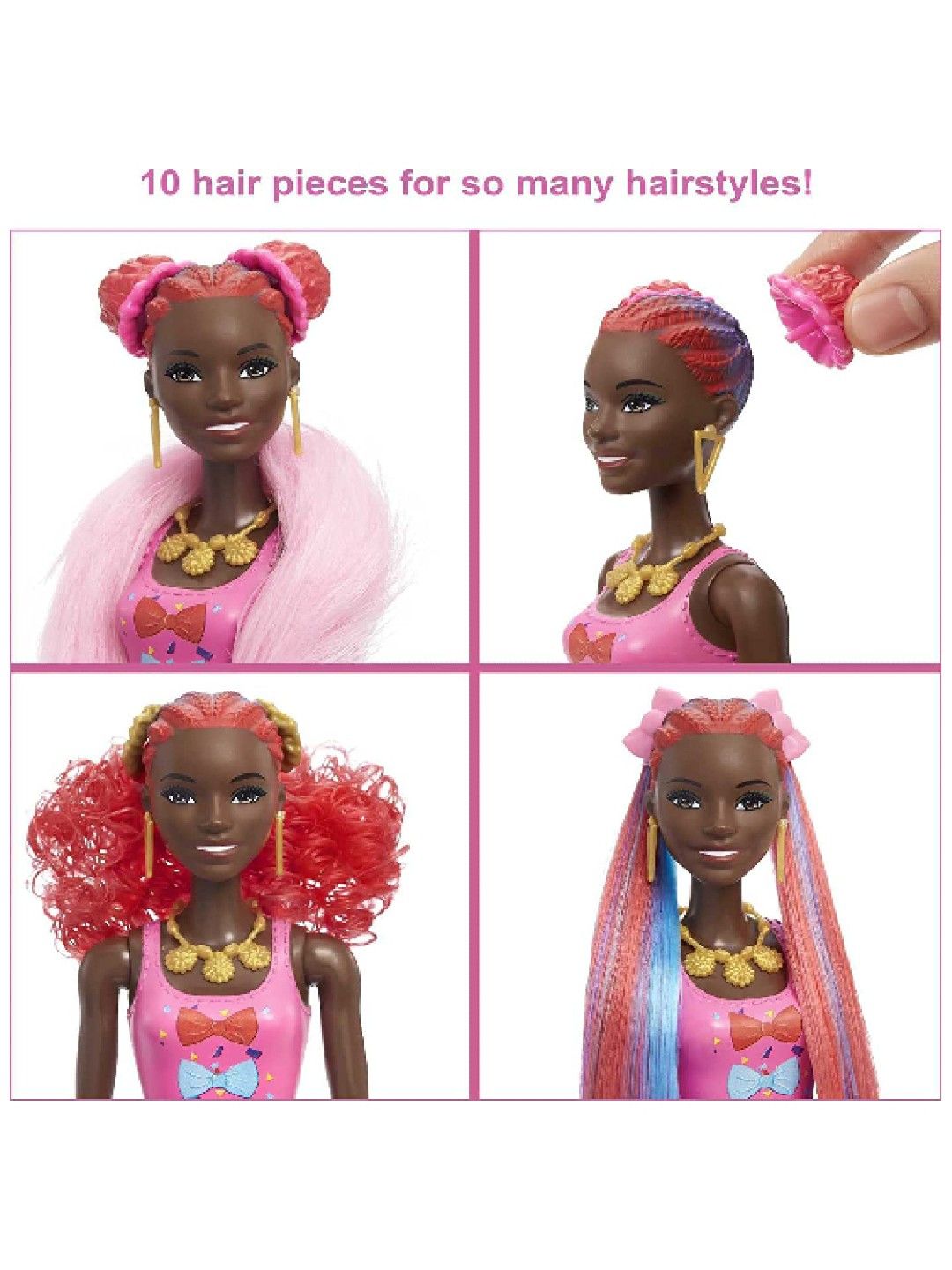 Barbie Color Reveal Glitter! Hair Swap Doll, Sparkly Blue with 25 Hairstyles (No Color- Image 3)