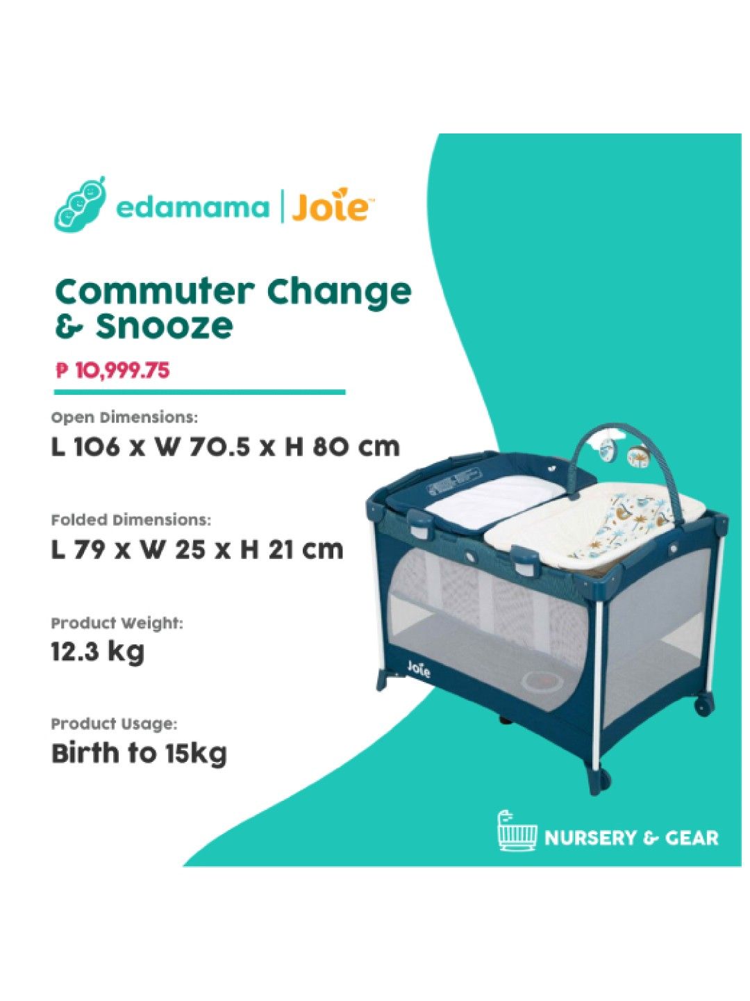 Joie Tropical Paradise Commuter Change & Snooze (No Color- Image 2)