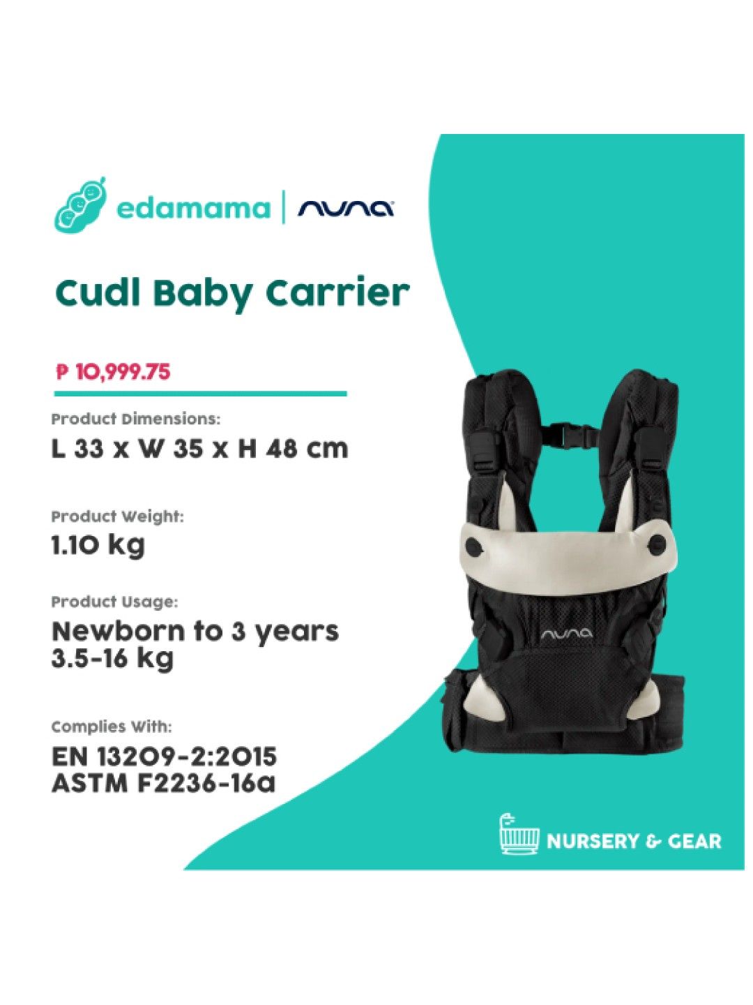 Nuna Cudl Baby Carrier (Night- Image 2)