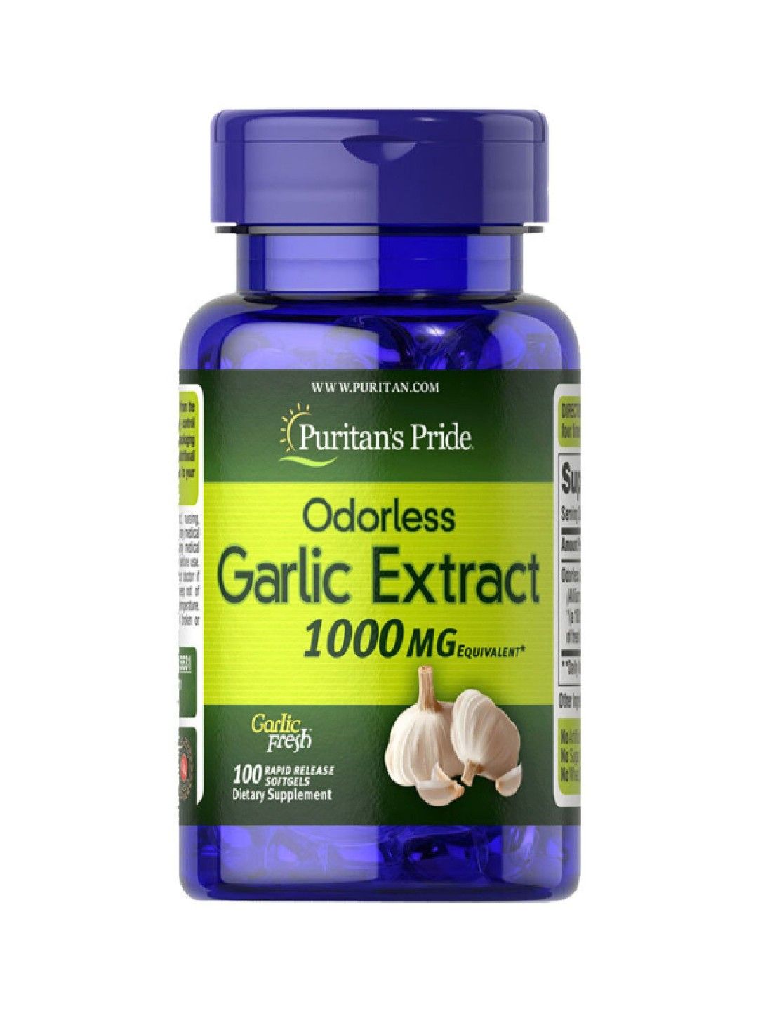 Puritan's Pride Garlic Odorless 1000 mg (100 softgels)