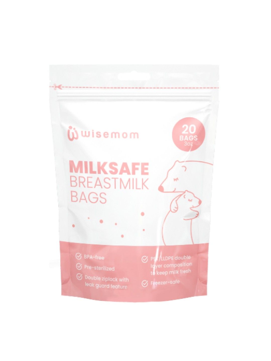 Wisemom Milksafe Breastmilk Bags 3oz (20s)