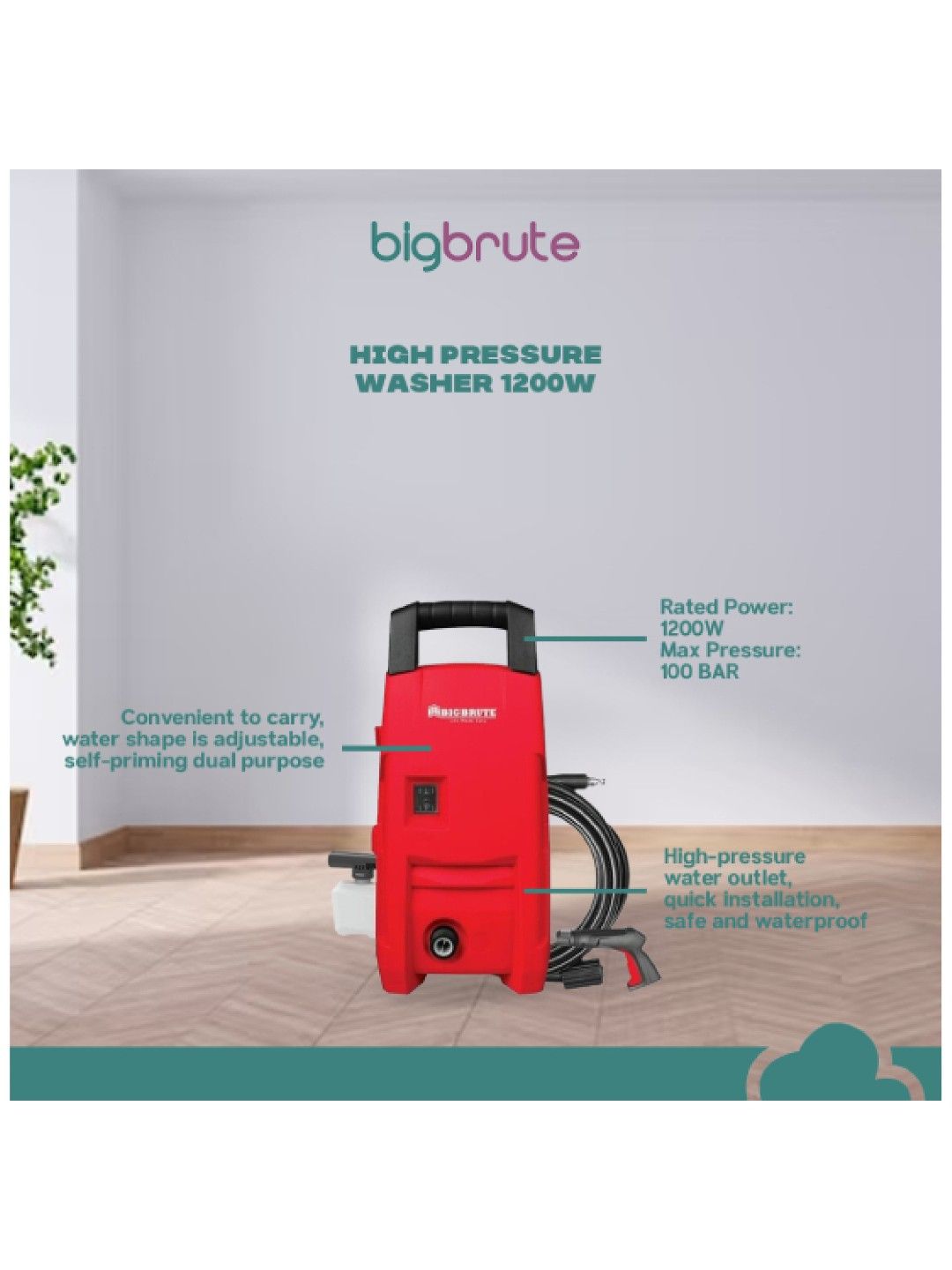 Big Brute High Pressure Washer (1200W) (No Color- Image 3)