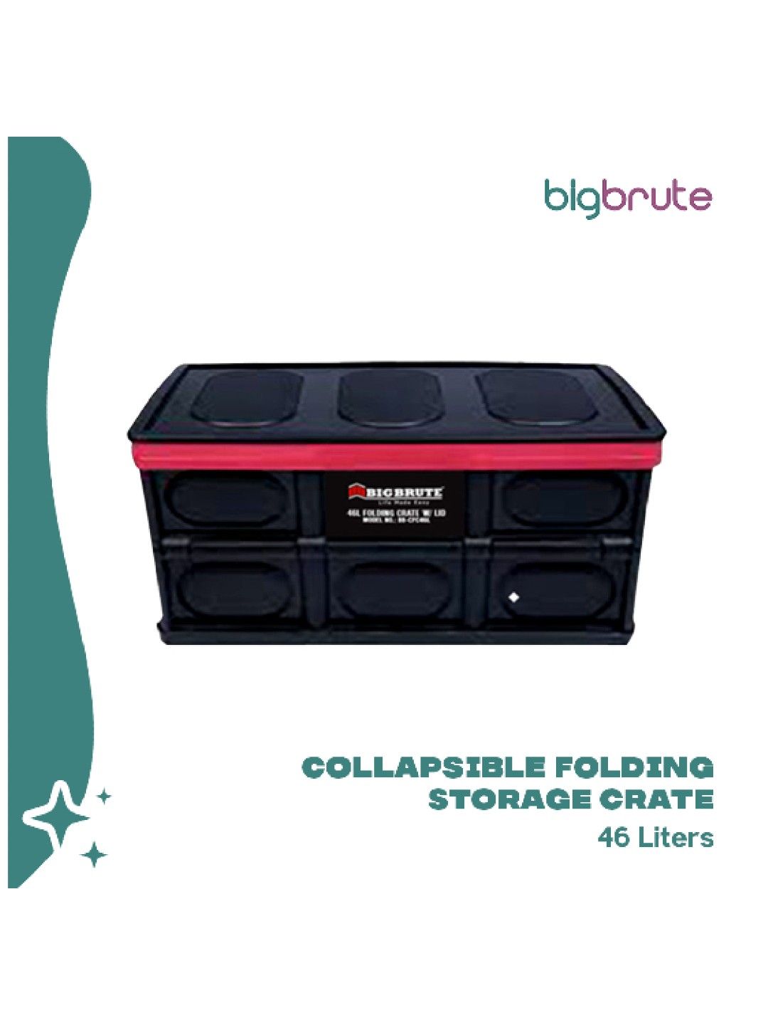 Big Brute Collapsible Folding Storage Crate 46 Liters (No Color- Image 2)