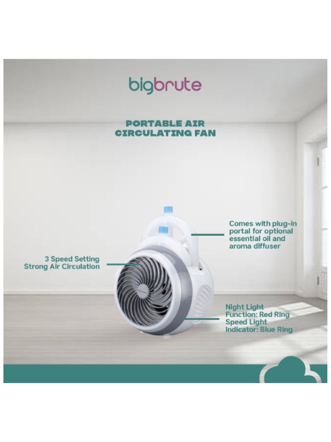 Big Brute Portable Air Circulating Fan (No Color- Image 3)