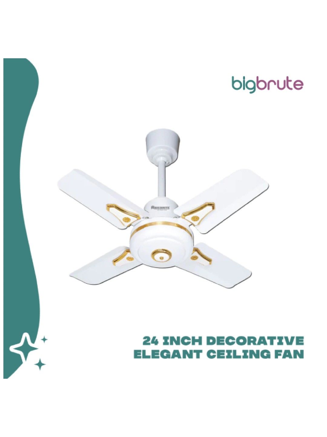 Big Brute Decorative Elegant Ceiling Fan (24in) (No Color- Image 2)