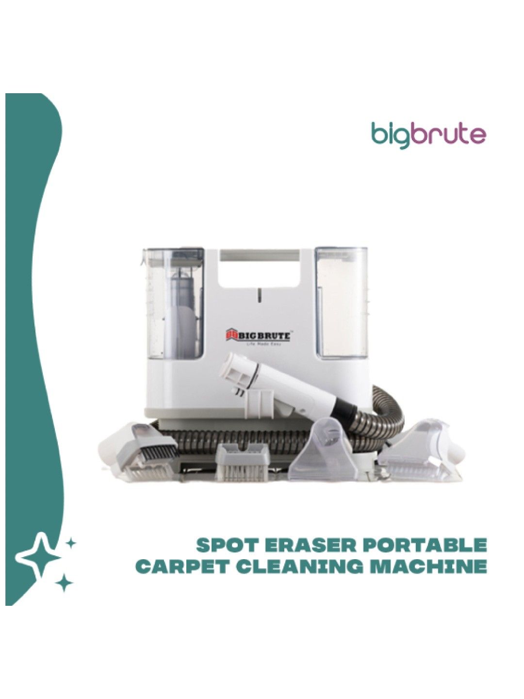 Big Brute Spot Eraser Portable Carpet Cleaning Machine (White- Image 2)