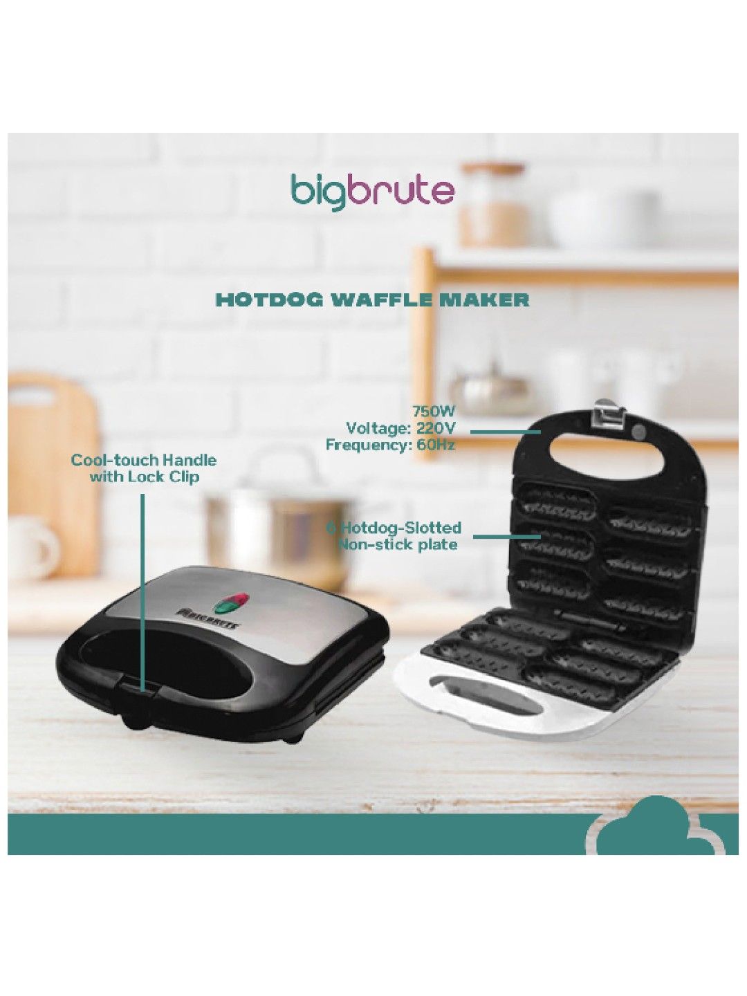 Big Brute Hotdog Waffle Maker (No Color- Image 3)