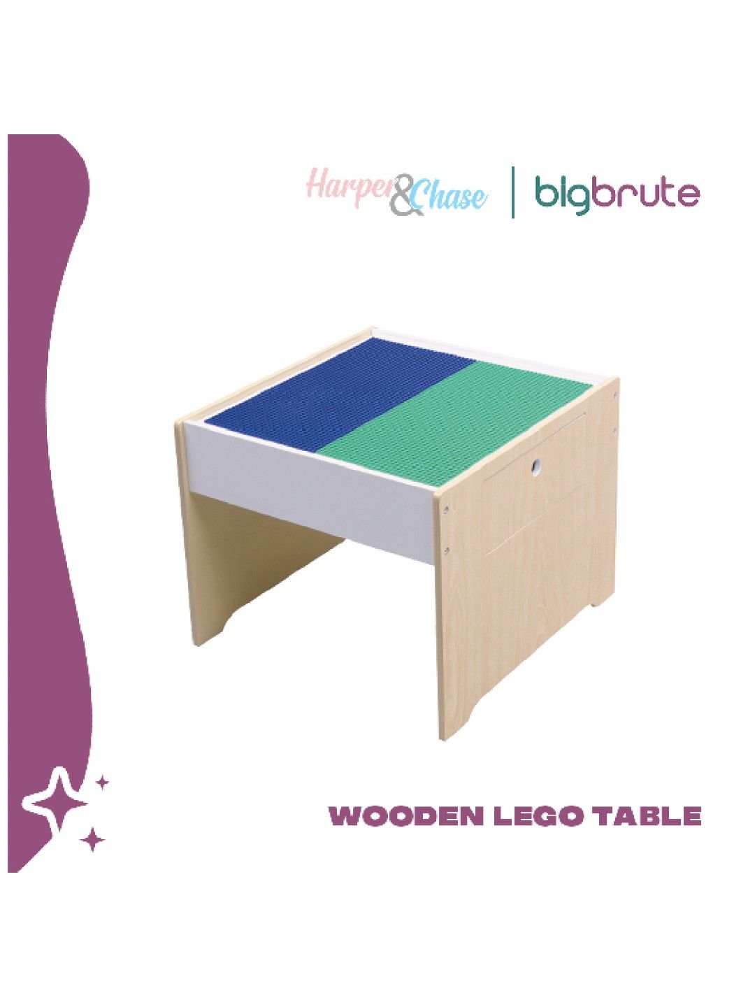 Harper & Chase Wooden Lego Table (No Color- Image 2)