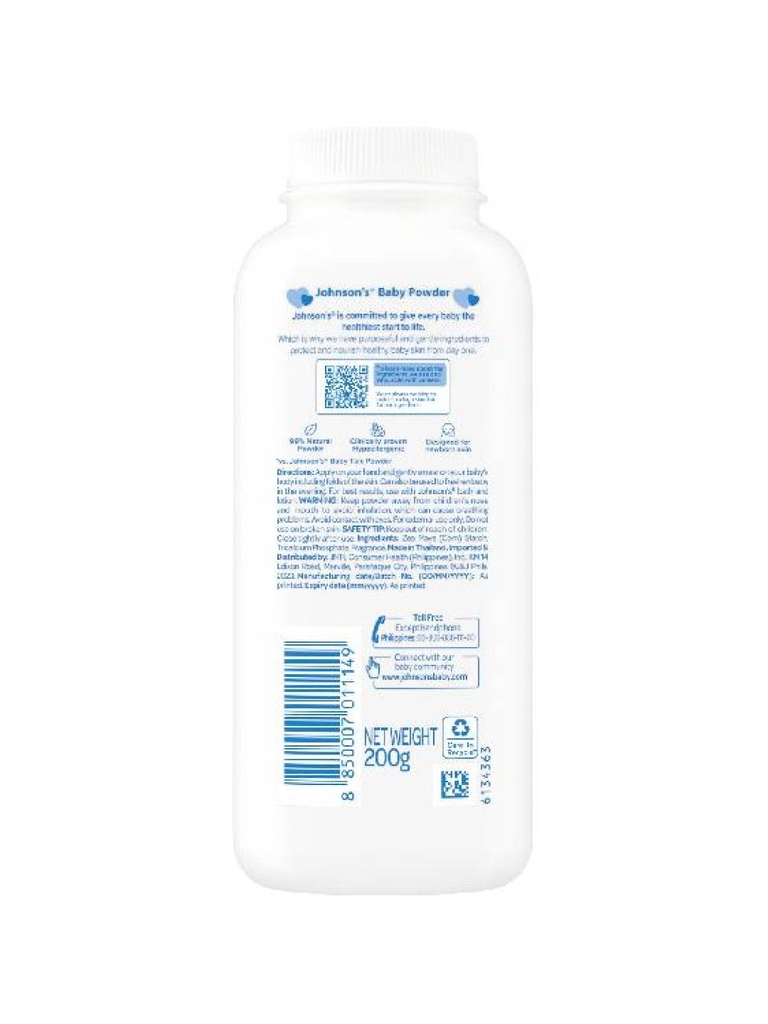 Johnson's Baby Powder (200g) (No Color- Image 2)