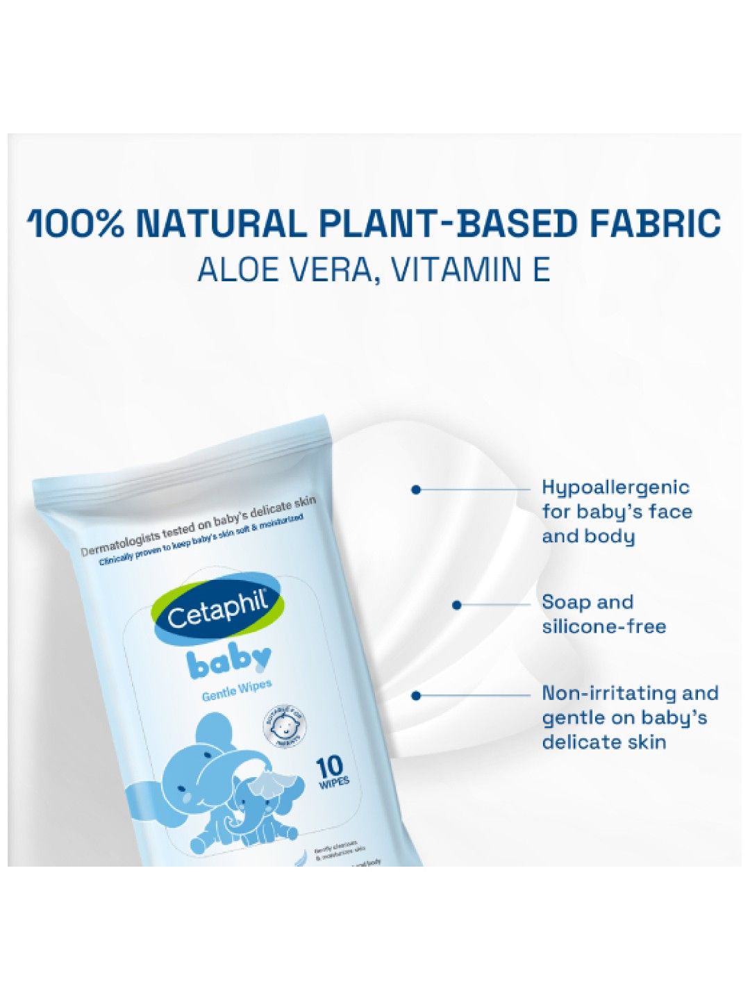 Cetaphil Baby Gentle Wipes (10 sheets) (No Color- Image 2)