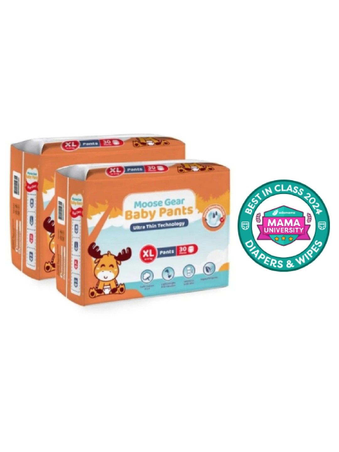 Moose Gear Baby Pants Diapers XL 2-Pack (60 pcs)