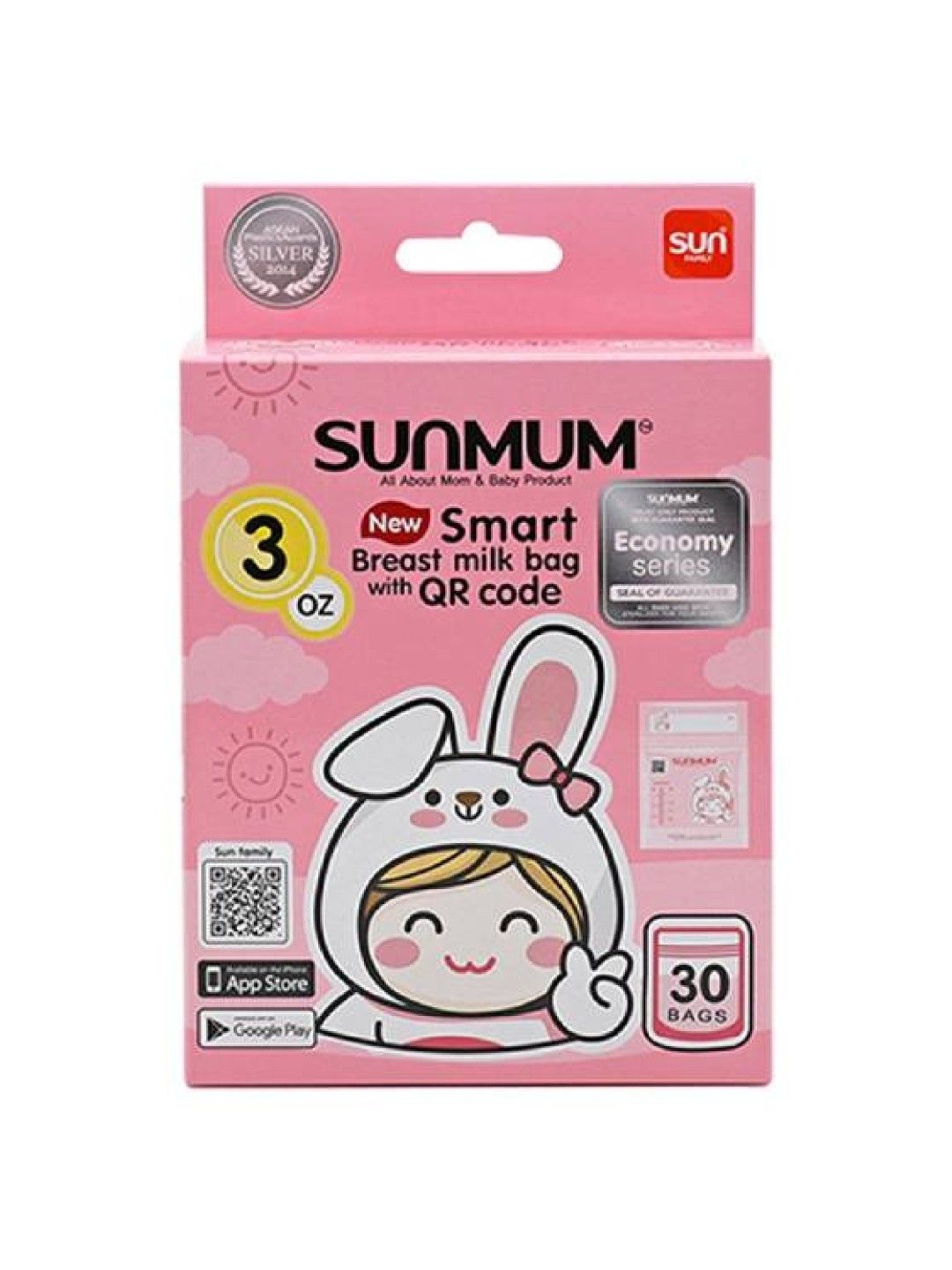 Sunmum Breastmilk Storage Bags 3oz (30s)