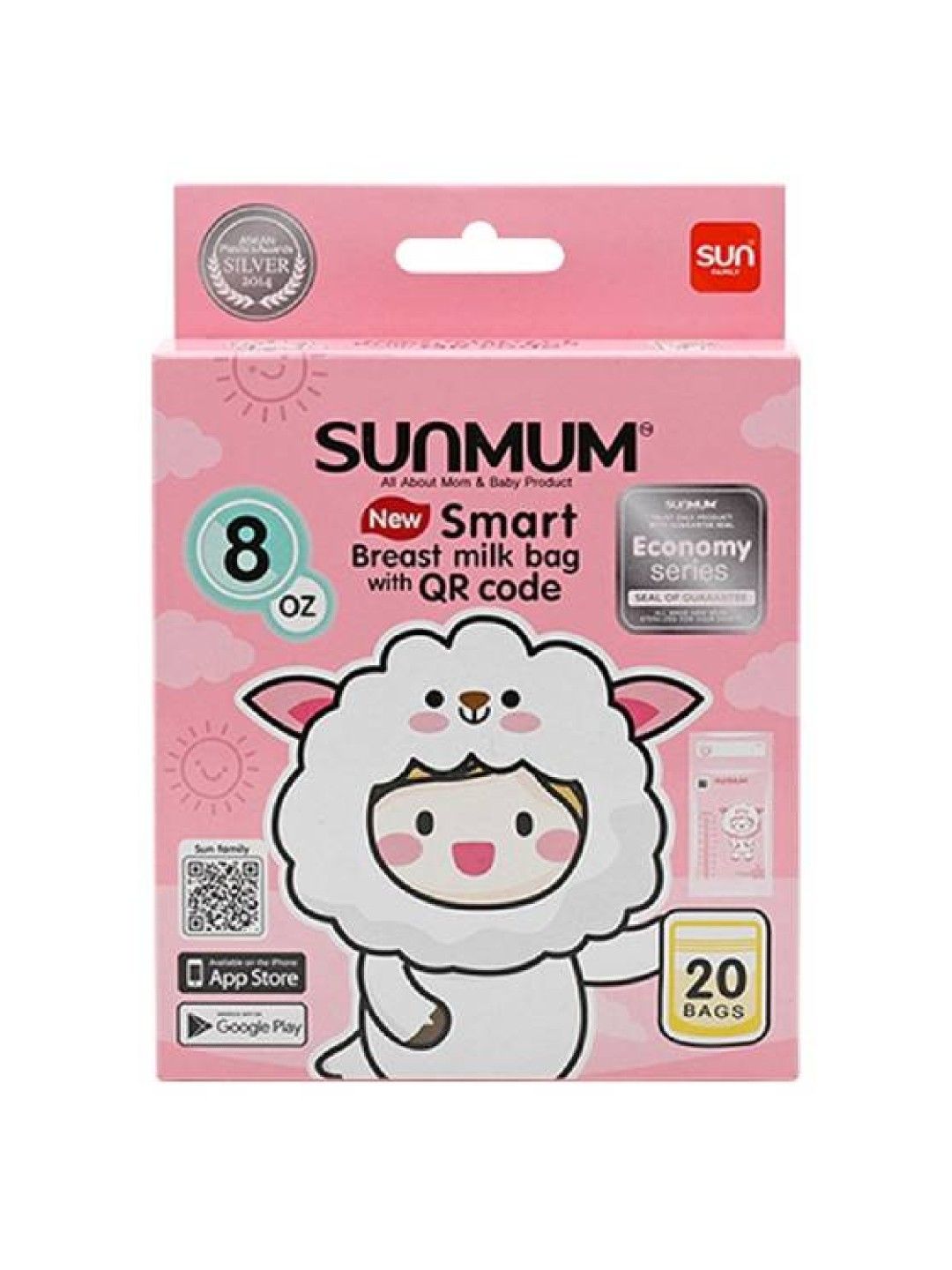 Sunmum Breastmilk Storage Bags 8oz (20s) (No Color- Image 1)