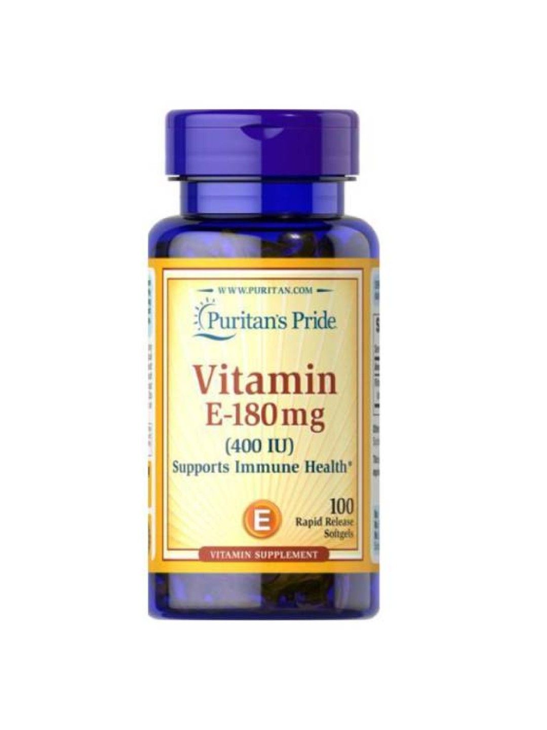 Puritan's Pride Vitamin E Synthetic 400 iu (100 softgels) (No Color- Image 1)