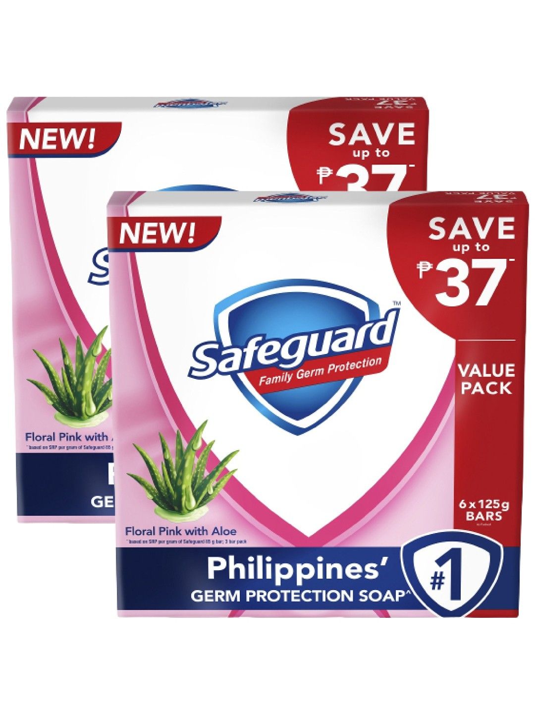 Safeguard Bar Soap Pink 2-Pack (6 x 125g) (No Color- Image 1)