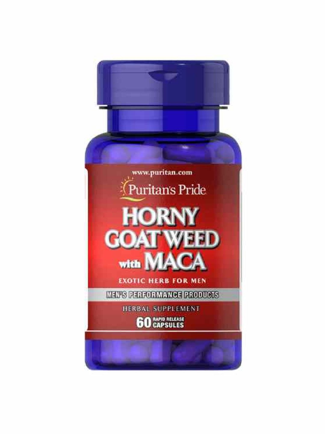 Puritan's Pride Horny Goat Weed Maca (60 capsules) (No Color- Image 1)