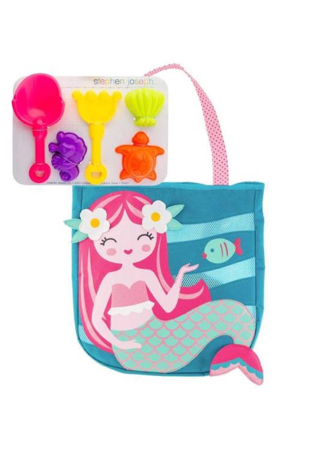 Stephen Joseph Mermaid Beach Tote with Sand Toys