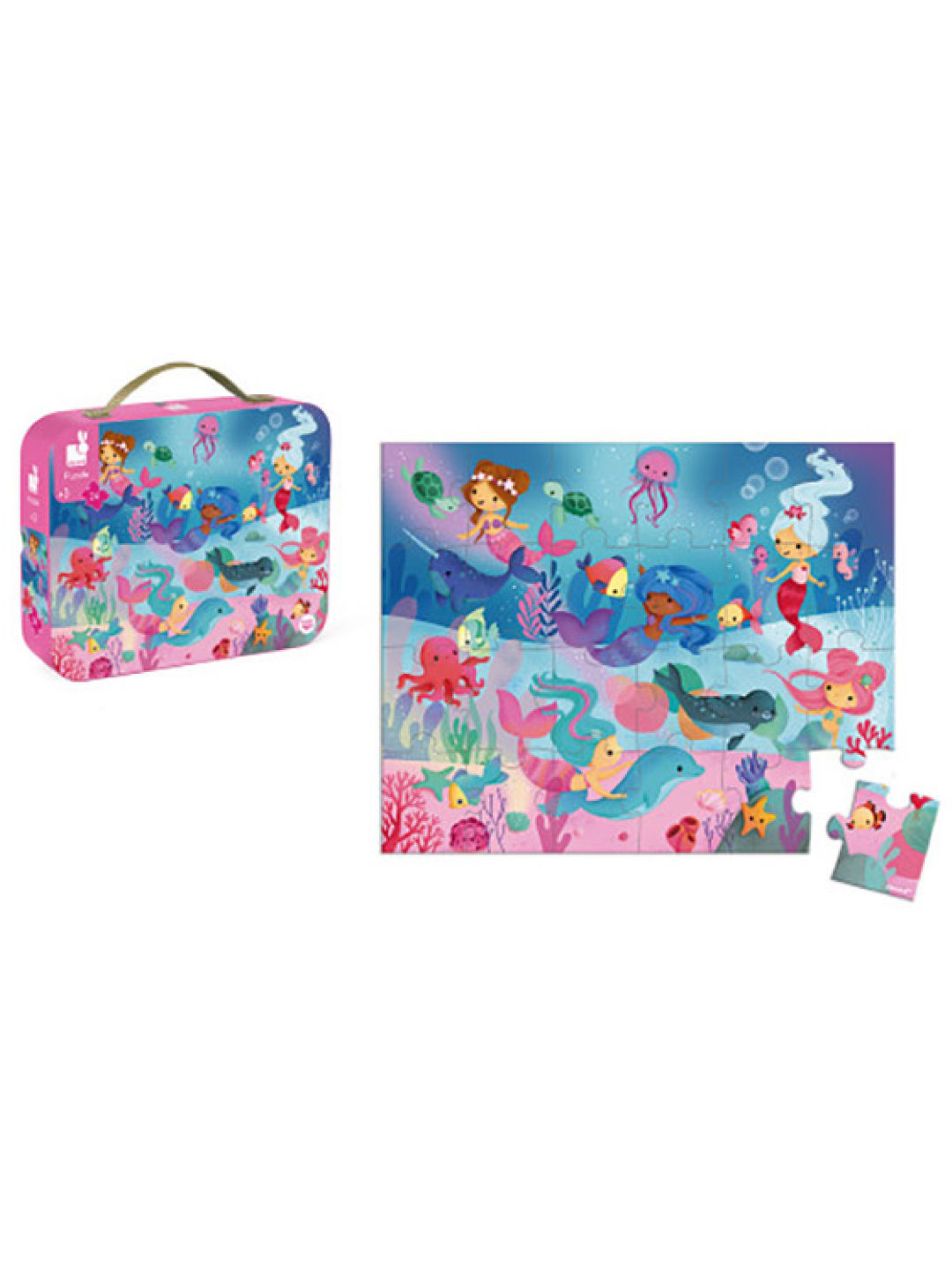 Janod Hat Box Puzzle Mermaids (24 Pieces) (No Color- Image 3)