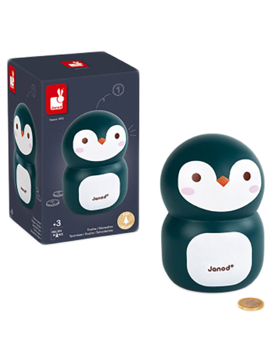 Janod Penguin Moneybox (No Color- Image 1)