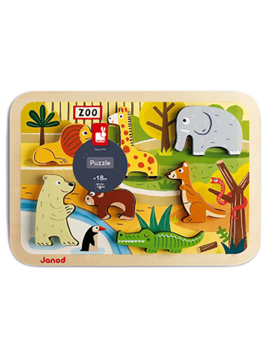 Janod Zoo Chunky Puzzle (No Color- Image 1)