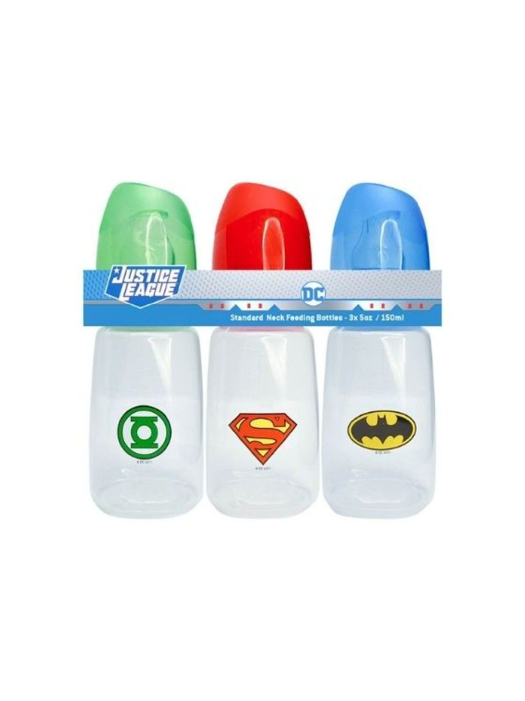 Justice League Standard Neck Feeding Bottles Set of 3 (5oz)