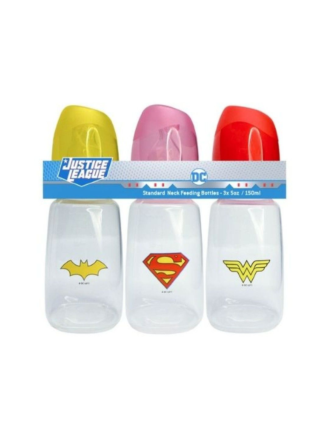 Justice League Standard Neck Feeding Bottles Set of 3 (5oz)