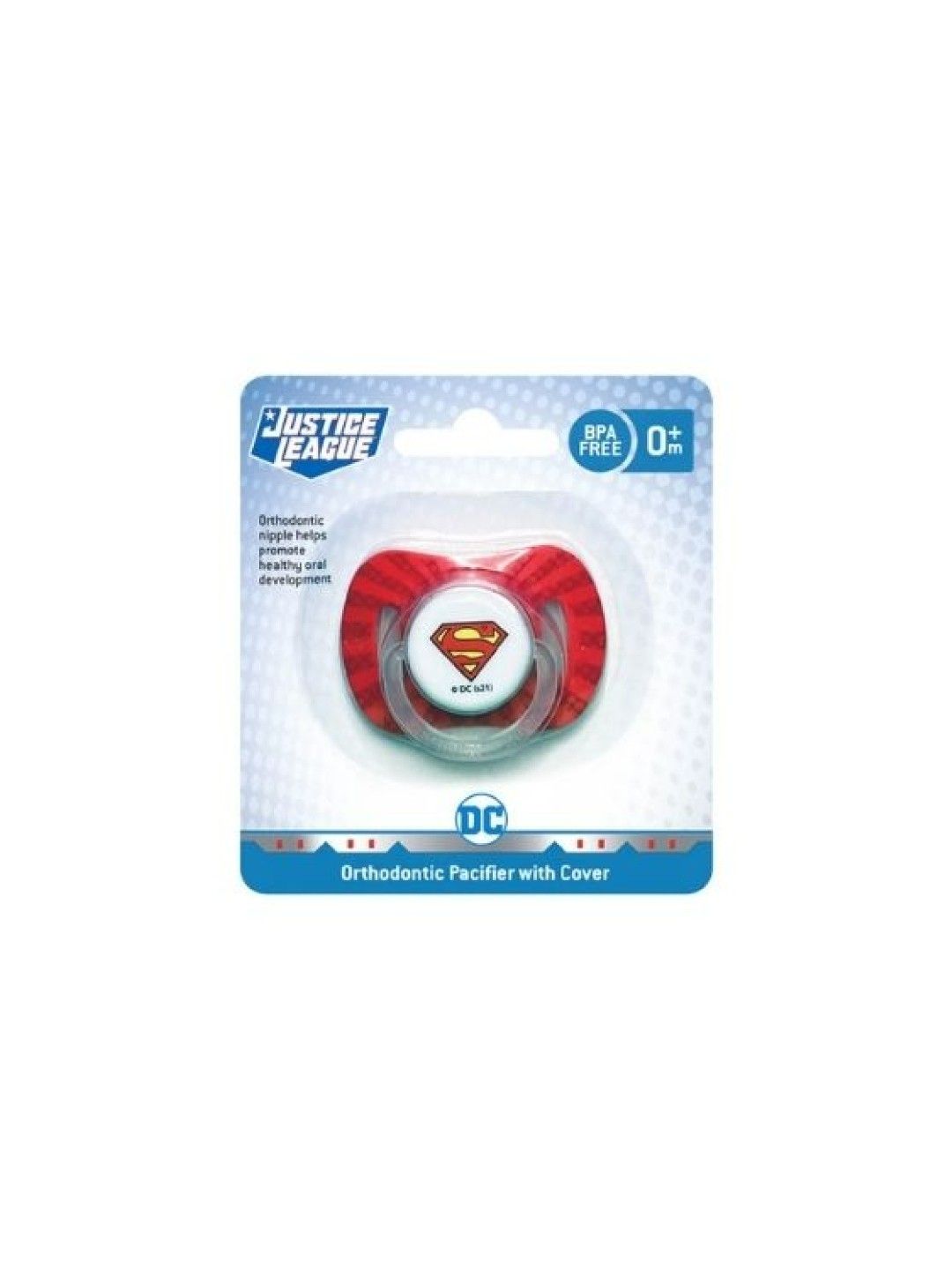 Justice League Orthodontic Pacifier with Cover (Red- Image 3)