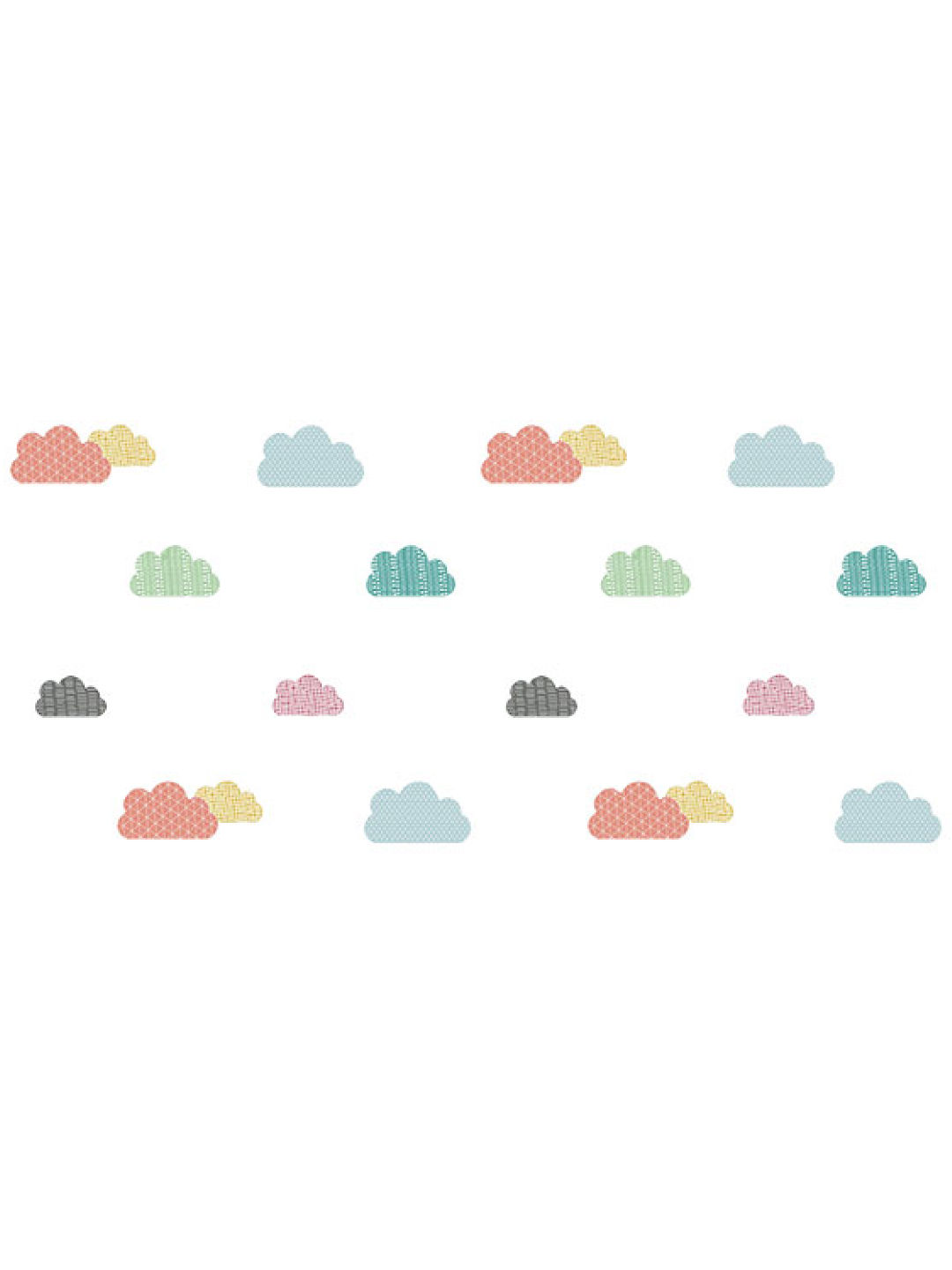 Juju Nursery Colorful Clouds Wall Decals Nursery Stickers (No Color- Image 1)