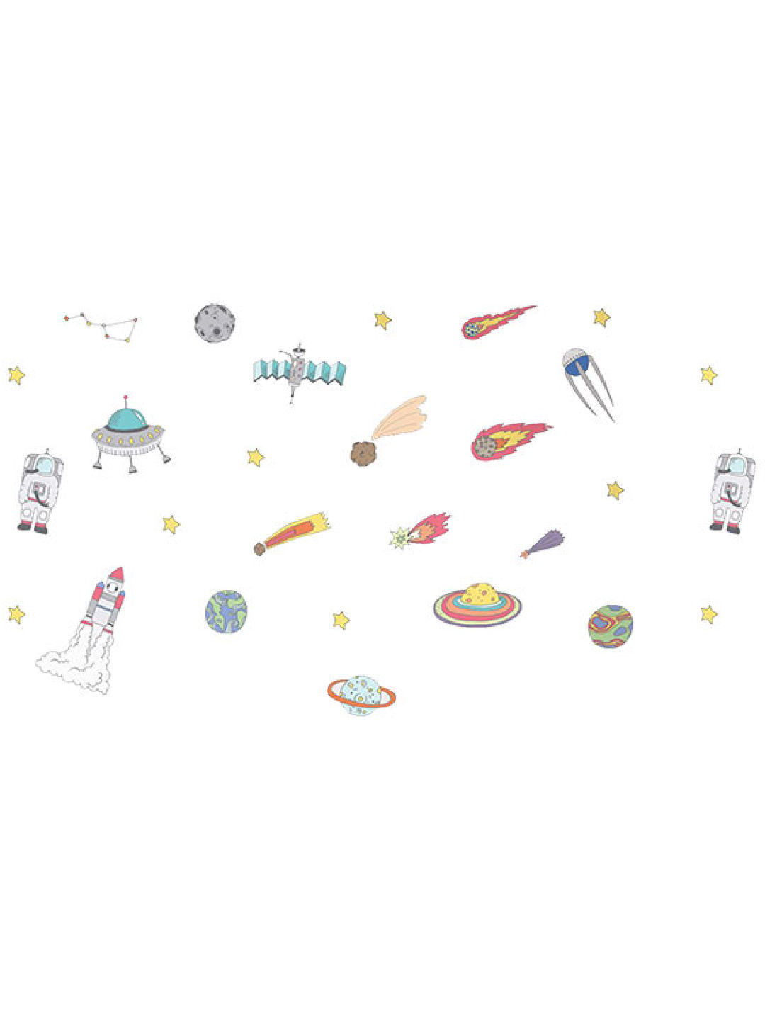 Juju Nursery Outer Space Wall Decals Nursery Stickers (No Color- Image 1)