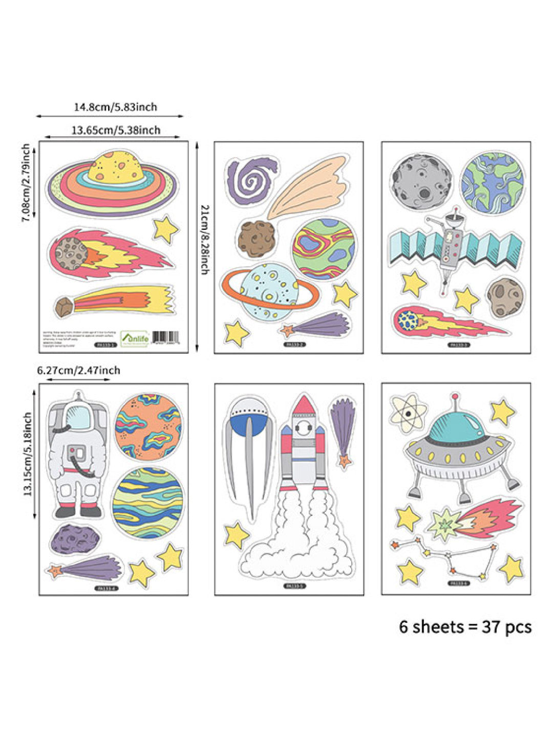 Juju Nursery Outer Space Wall Decals Nursery Stickers (No Color- Image 2)