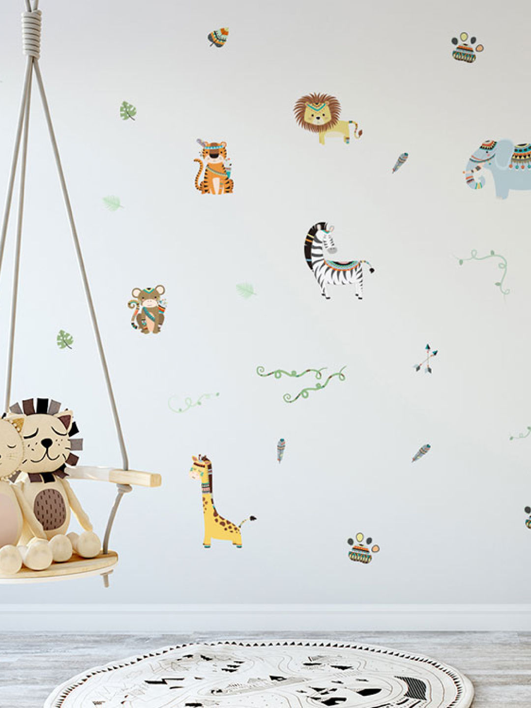 Juju Nursery Tribal Animals Wall Decals Nursery Stickers (No Color- Image 3)