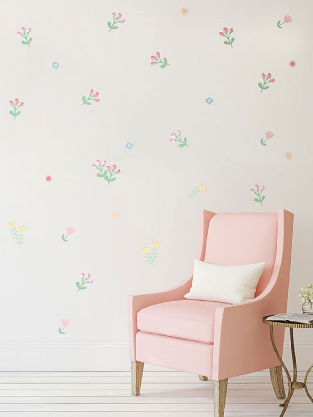 Juju Nursery Pastel Flowers Wall Decals Nursery Stickers (No Color- Image 3)