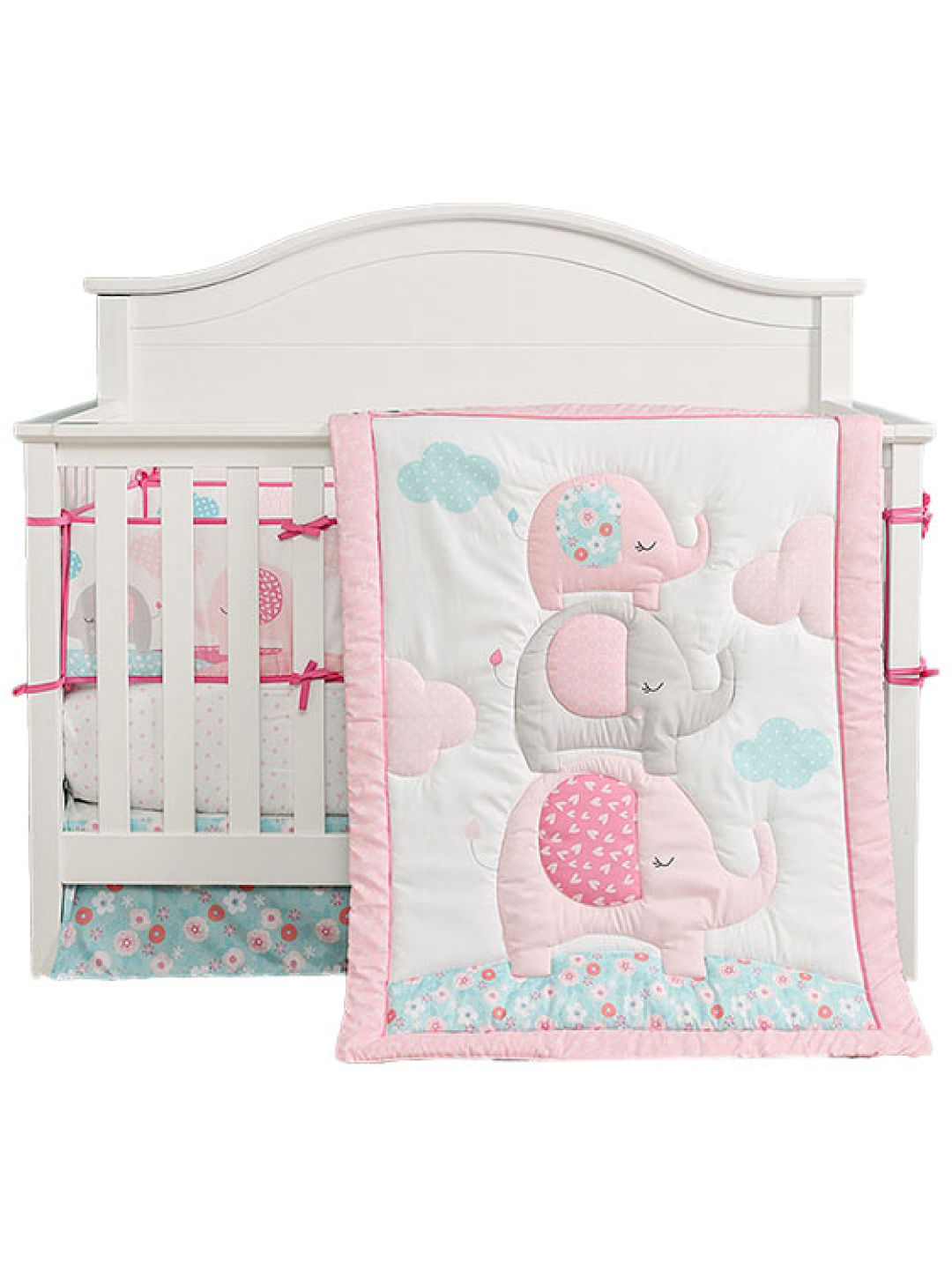 Juju Nursery Spring Elephants 7-Piece Crib Bedding Set (No Color- Image 1)