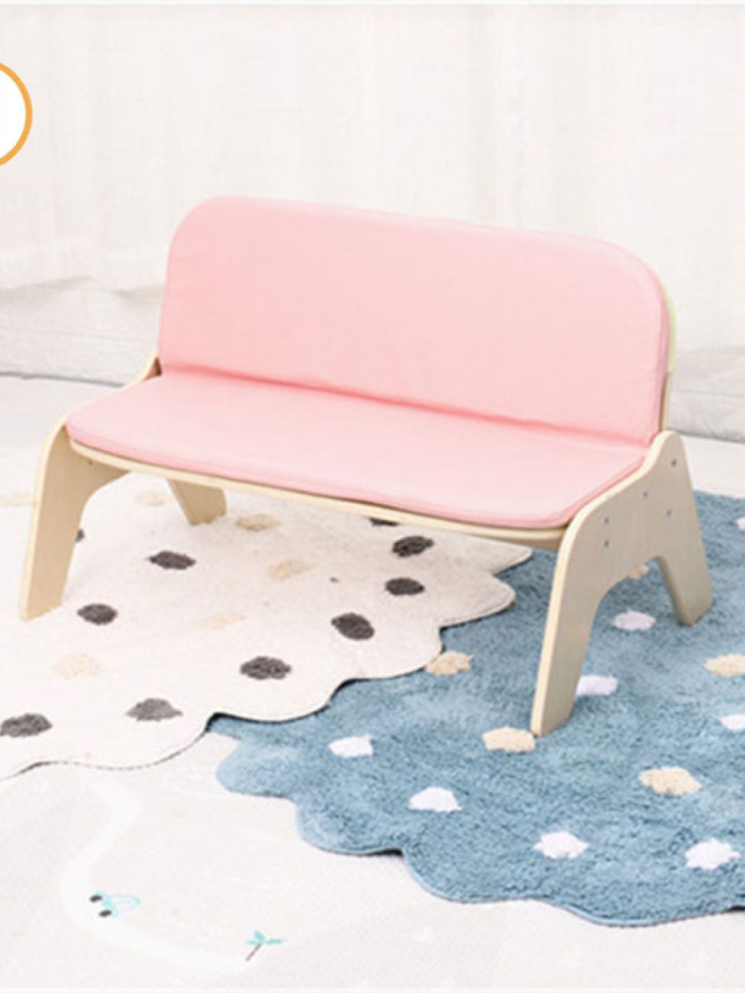 Juju Nursery PU Leather Cushioned Sofa Double Bench (Pink- Image 2)