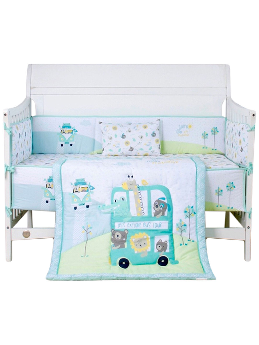 Juju Nursery Holiday Bus 7-Piece Cotton Bedding Set (No Color- Image 1)