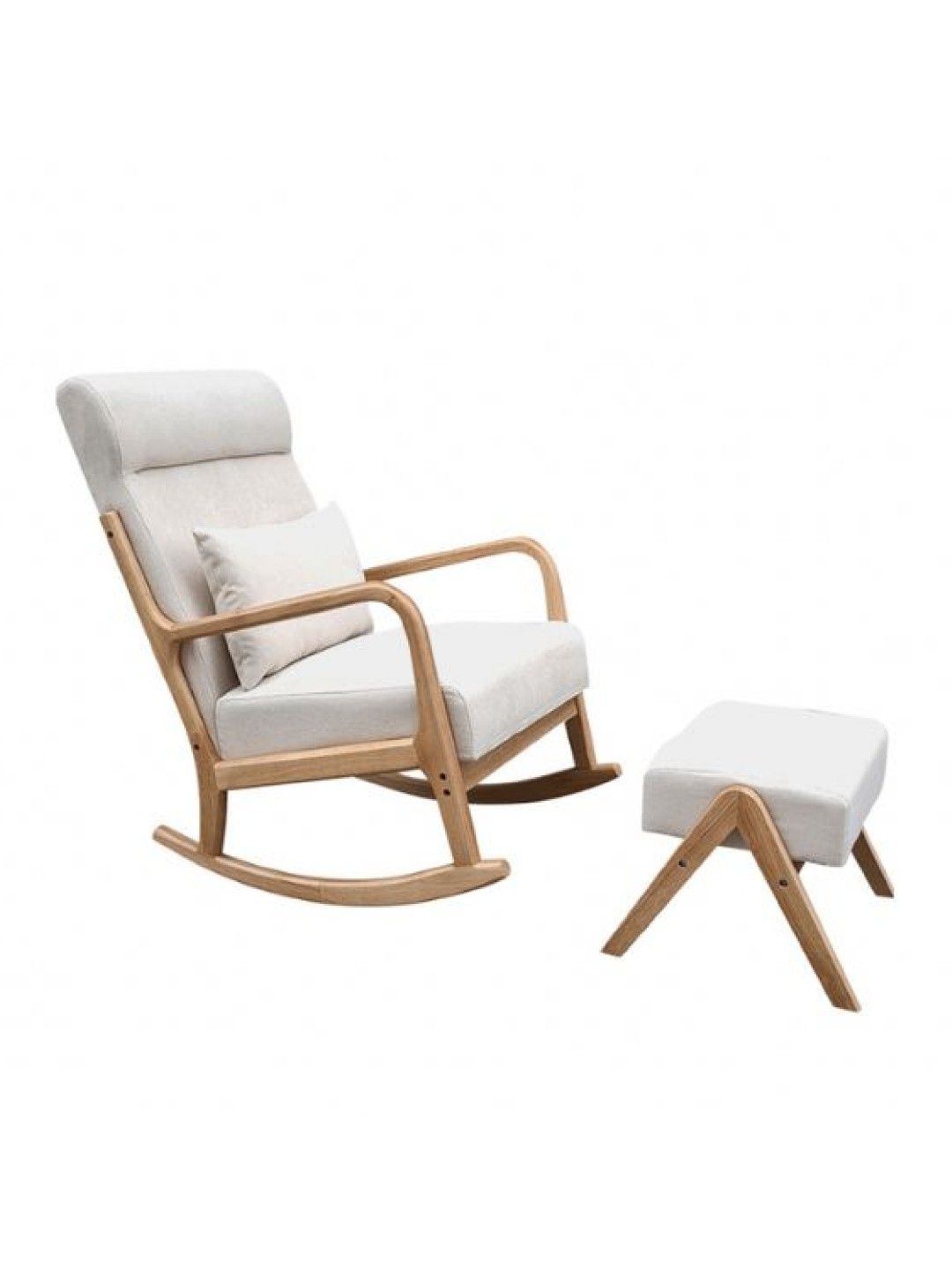 Kiddiestationph Sevi Rocking Chair with Ottoman (Cream- Image 2)