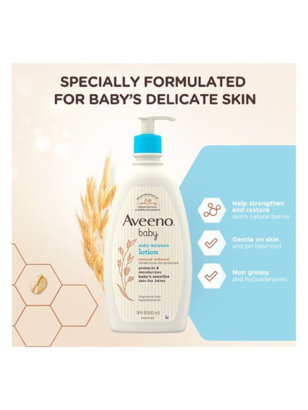 Aveeno Baby Daily Moisture Lotion (532ml) (No Color- Image 2)