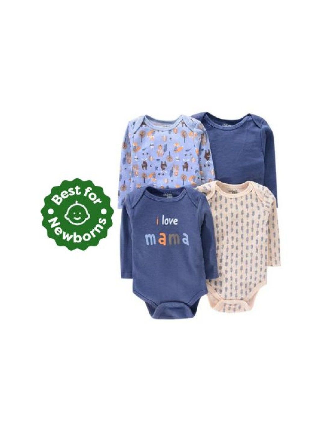 Cottonkind I love Mama 4-Piece Longsleeves Onesies (Multicolor- Image 1)