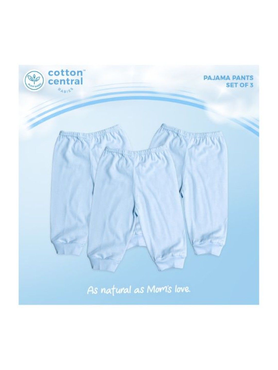 Cotton Central™ Pajama Pants 100% USA Cotton (3pcs) (Baby Blue- Image 2)