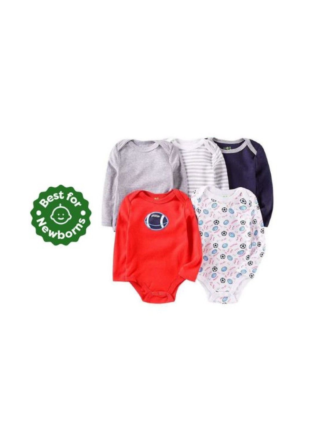 Cottonkind Football 5-Piece Set Longsleeves Onesies