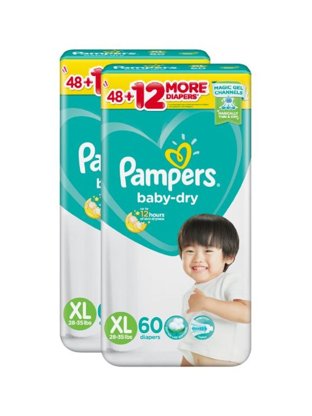 Pampers Baby Dry Taped XL 60s x 2 packs (120 pcs) (No Color- Image 1)