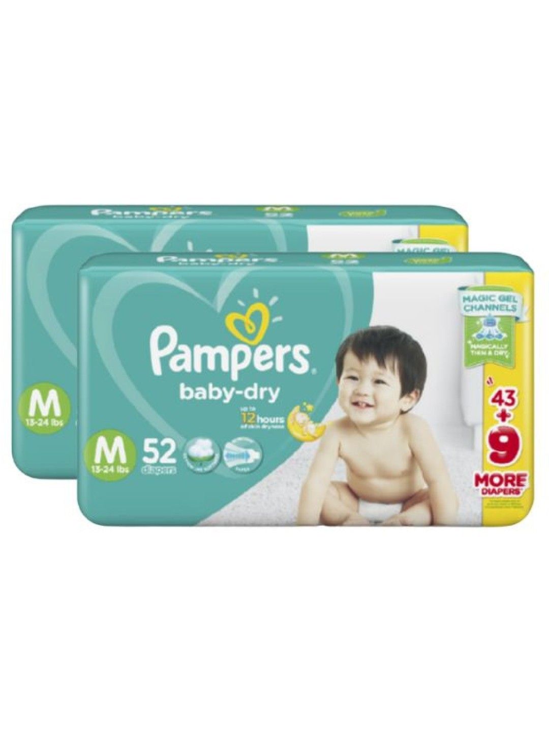 Pampers Baby Dry Taped Medium 52s x 2 packs (104 pcs) (No Color- Image 1)