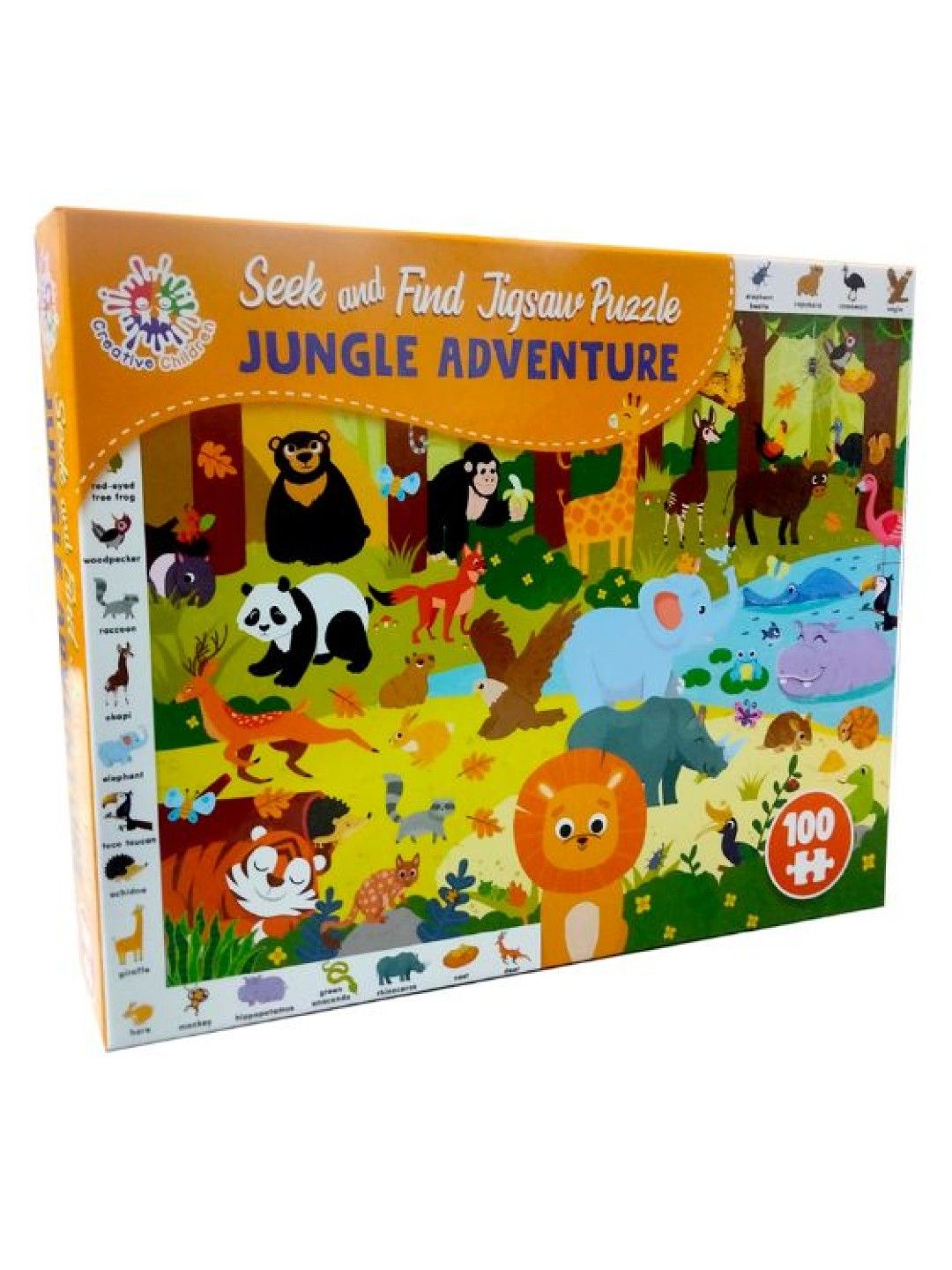 Learning is Fun Creative Children Seek and Find Jigsaw Puzzle Adventure - Jungle (No Color- Image 1)